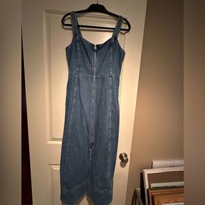 Gap Denim Zip-Front Women's Jumper Dress - Blue